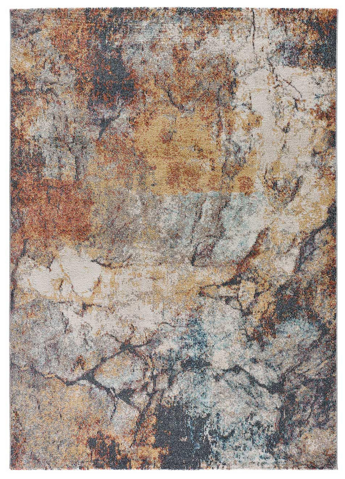 WEBTEPPICH Mehrfarbig Parma 80/150 cm - Pastellblau/Rostfarben, Naturmaterialien/Textil (80/150cm) - Atticgo