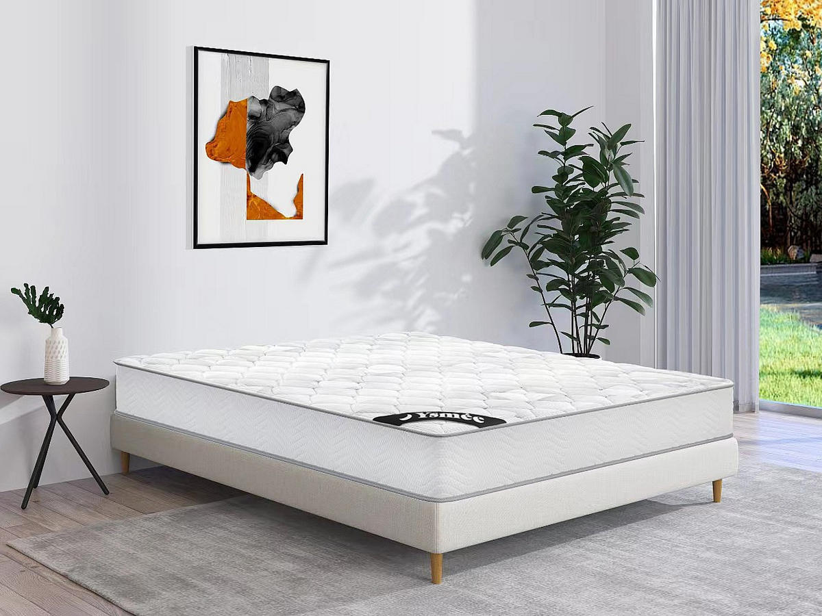 STANDARDMATRATZE - 2 Personen - Stoff - Weiß - - Weiß, Textil (140/190cm) - Vente-Unique