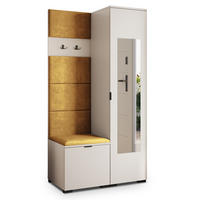 GARDEROBENSCHRANK VIRA 95/181/51 cm Modern Garderobe-Set Kaschmir - Kaschmir/Gelb, Holzwerkstoff (95/181/51cm) - MASSENO