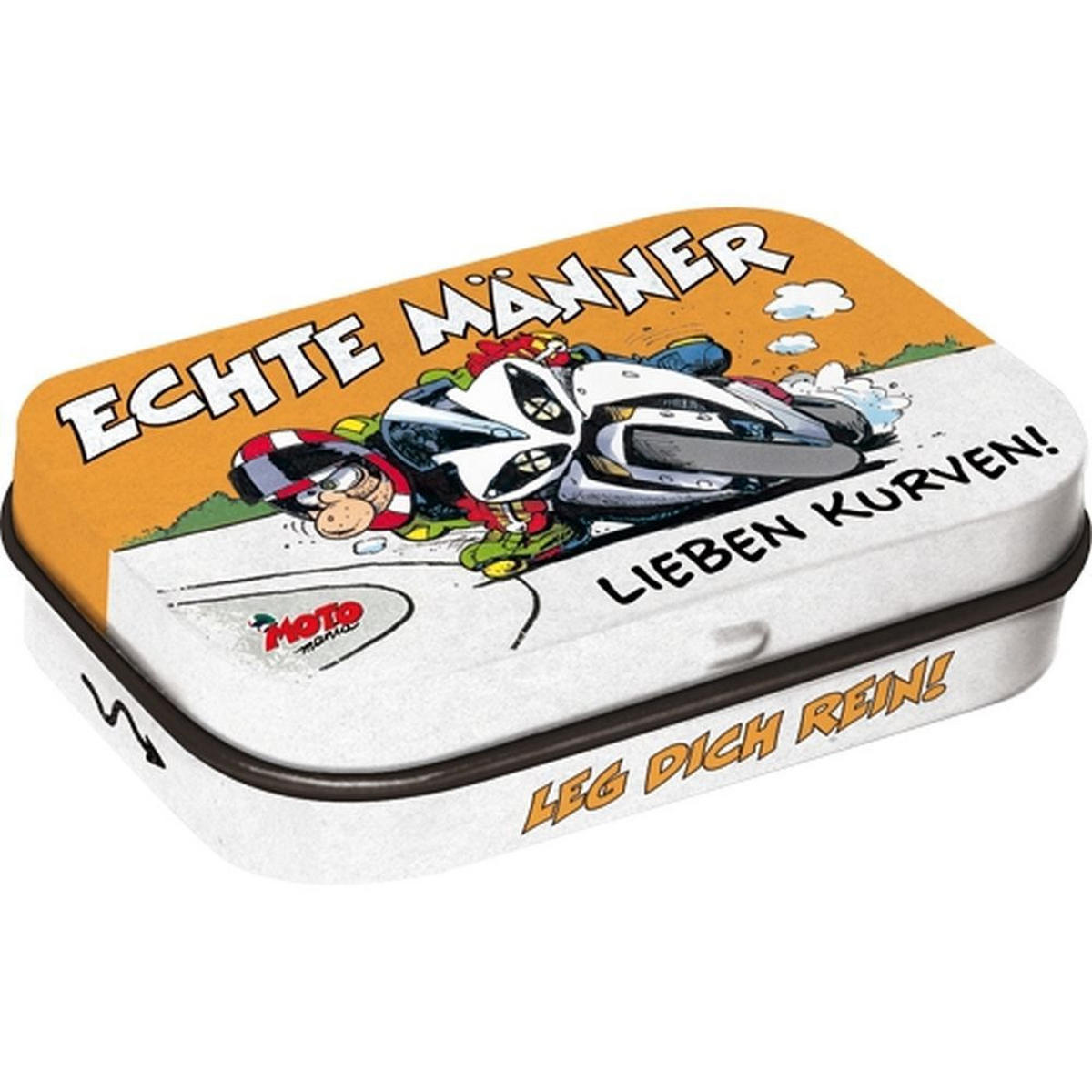 PILLENDOSE MOTOmania Echte Männer lieben Kurven! - Multicolor, Metall (6/1.6/4cm) - Nostalgic-Art