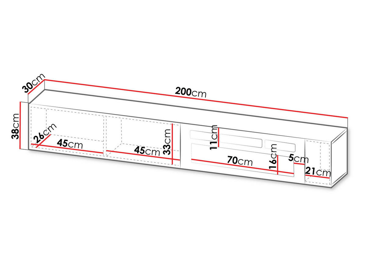 TV-LOWBOARD Capital 200 EF mit Kamin - Kaschmir, Holzwerkstoff (200/38/30cm) - MIRJAN24