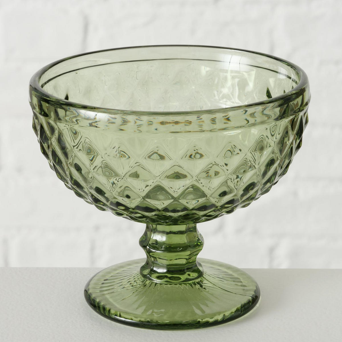 EISBECHER aus Glas Muster 1 250 ml 12/12/10 cm - Grün, Glas (12cm) - Boltze Home