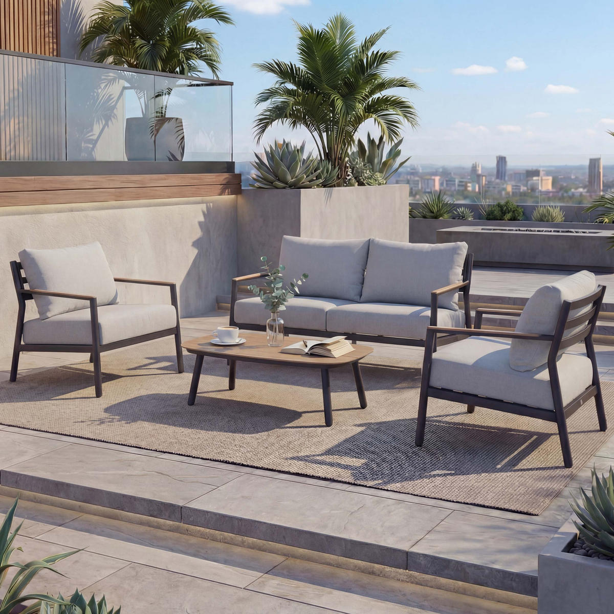 ZAHRADNÍ SADA AU Světle šedá - světle šedá, kov - MCW