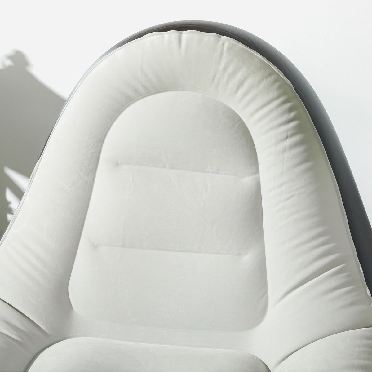 AUFBLASBARES SOFA, Hellgrau+Schwarz, Kunststoff - Hellgrau, Kunststoff (100/87/100cm) - Outsunny