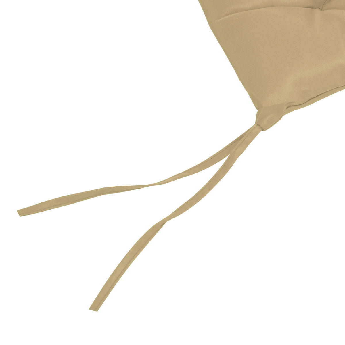 SITZKISSEN 2er-SET DE-09870 mit Bindebändern, 8 cm dick Khaki - Taupe, Textil (50/8/98cm) - ComfortXL