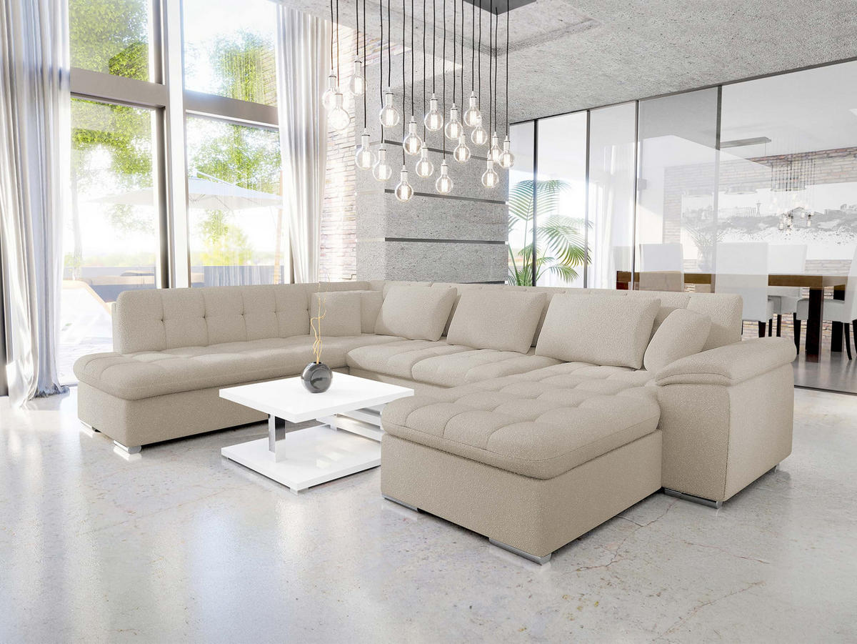 WOHNLANDSCHAFT Niko Bis Premium, Seite: Rechts - Cappuccino, Holz/Textil (348/76/205cm) - MIRJAN24