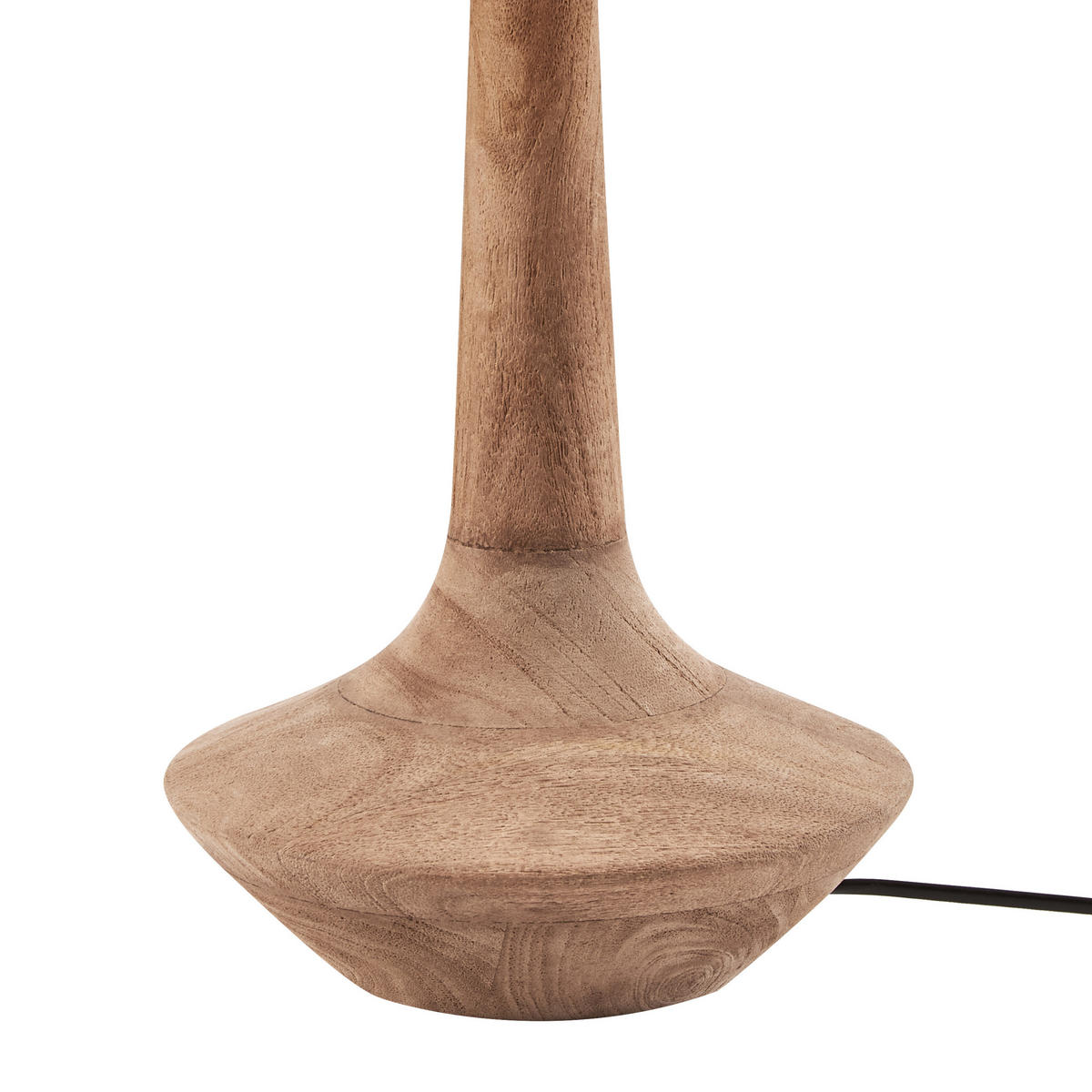 TISCHLAMPE Mangoholz Dunkelbraun Godawari - Beige/Braun, Holz (30/30/54cm) - Beliani