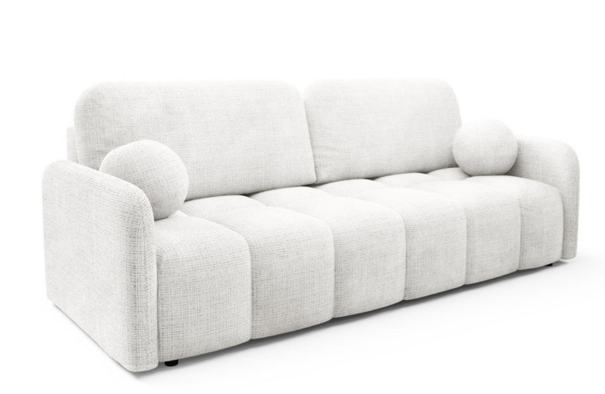 SOFA Cremona 01 Ausziehbar Mit Bequemem Sitz - Weiß, Textil (218/90/88cm) - Sepro Meble