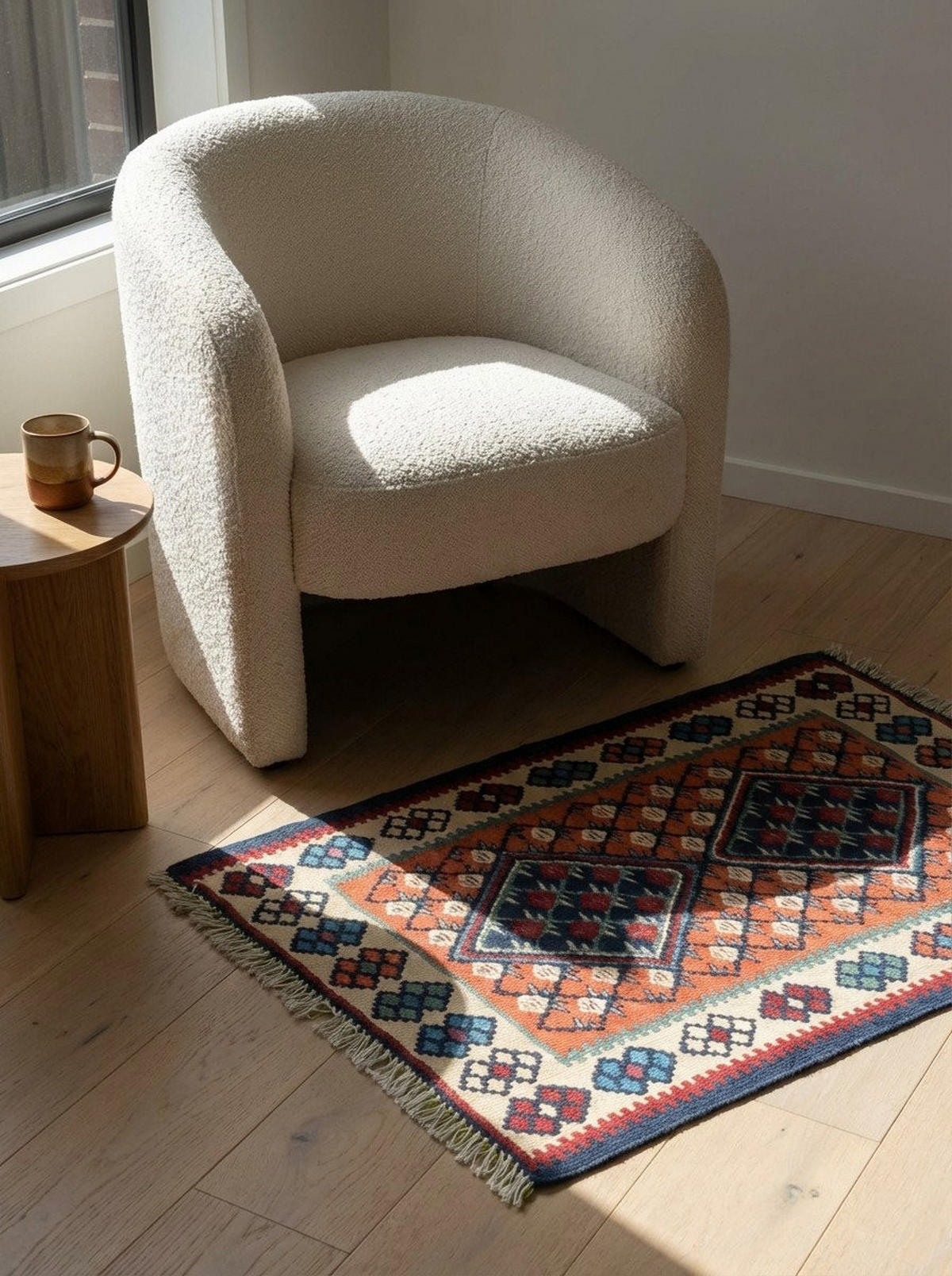 HANDWEBTEPPICH Kelim Senneh Rot 82/65 cm Schurwolle - Rot, Textil (65/82cm) - Looma