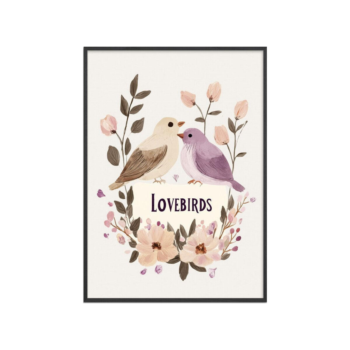 POSTER mit Rahmen Treechild - Lovebirds - Multicolor/Schwarz, Holz/Papier (30/40cm) - Poster&Frame