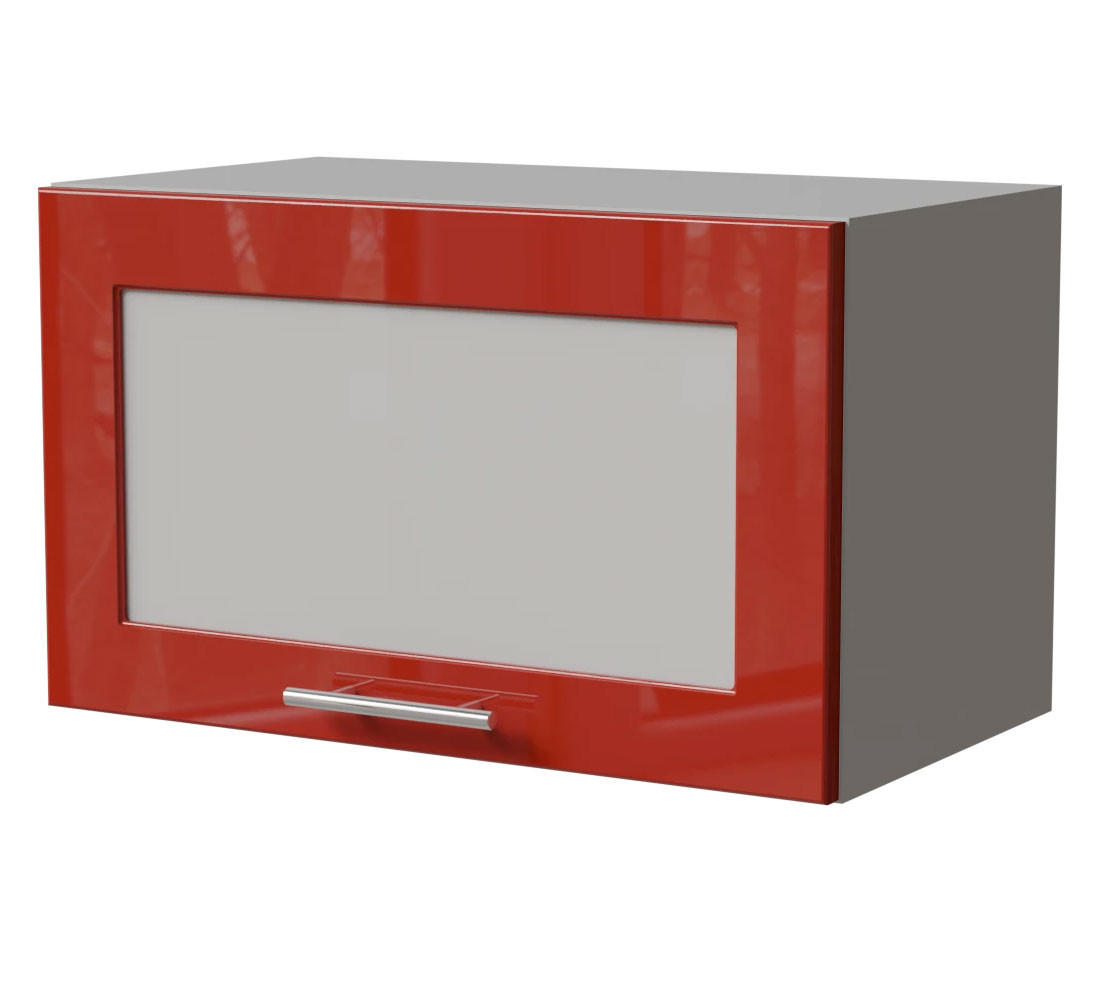 KLAPPHÄNGESCHRANK Brerra W4BS/60 Grau / RAL 3002 karminrot Hochglanz 60 / 32,5 / 36cm - Rot/Grau, Holz/Holzwerkstoff (60/36/32.5cm) - Feldmann-Wohnen