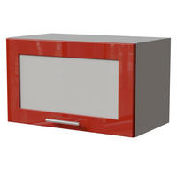KLAPPHÄNGESCHRANK Brerra W4BS/60 Grau / RAL 3002 karminrot Hochglanz 60 / 32,5 / 36cm - Rot/Grau, Holz/Holzwerkstoff (60/36/32.5cm) - Feldmann-Wohnen