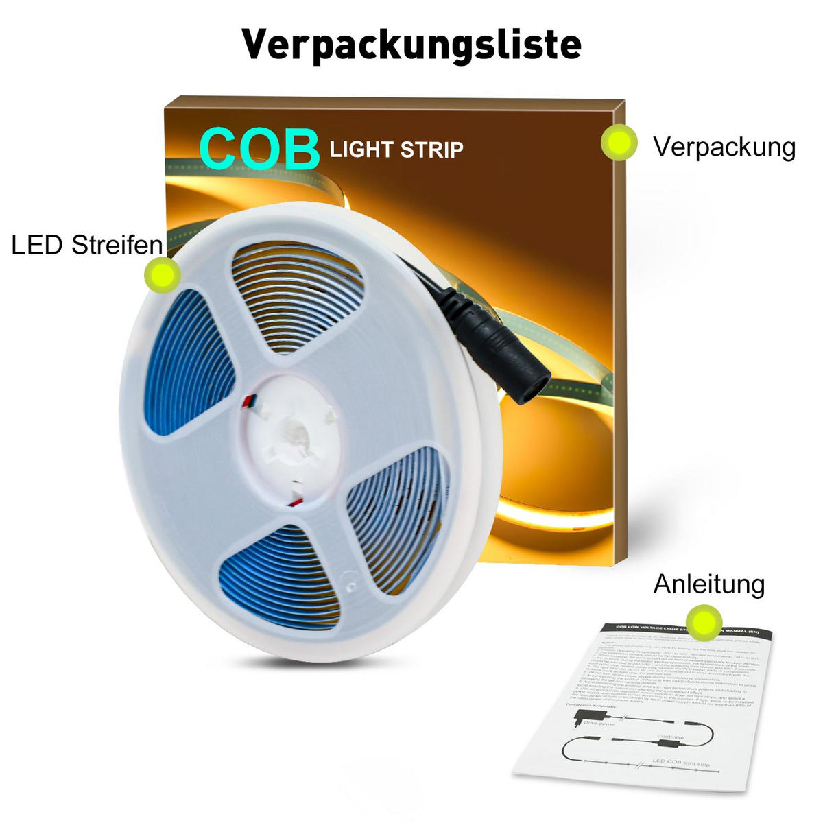 LED Streifen SL1011 COB 5 M 2er-Set - Grau, Kunststoff (500/2/1cm) - LOVHAUS