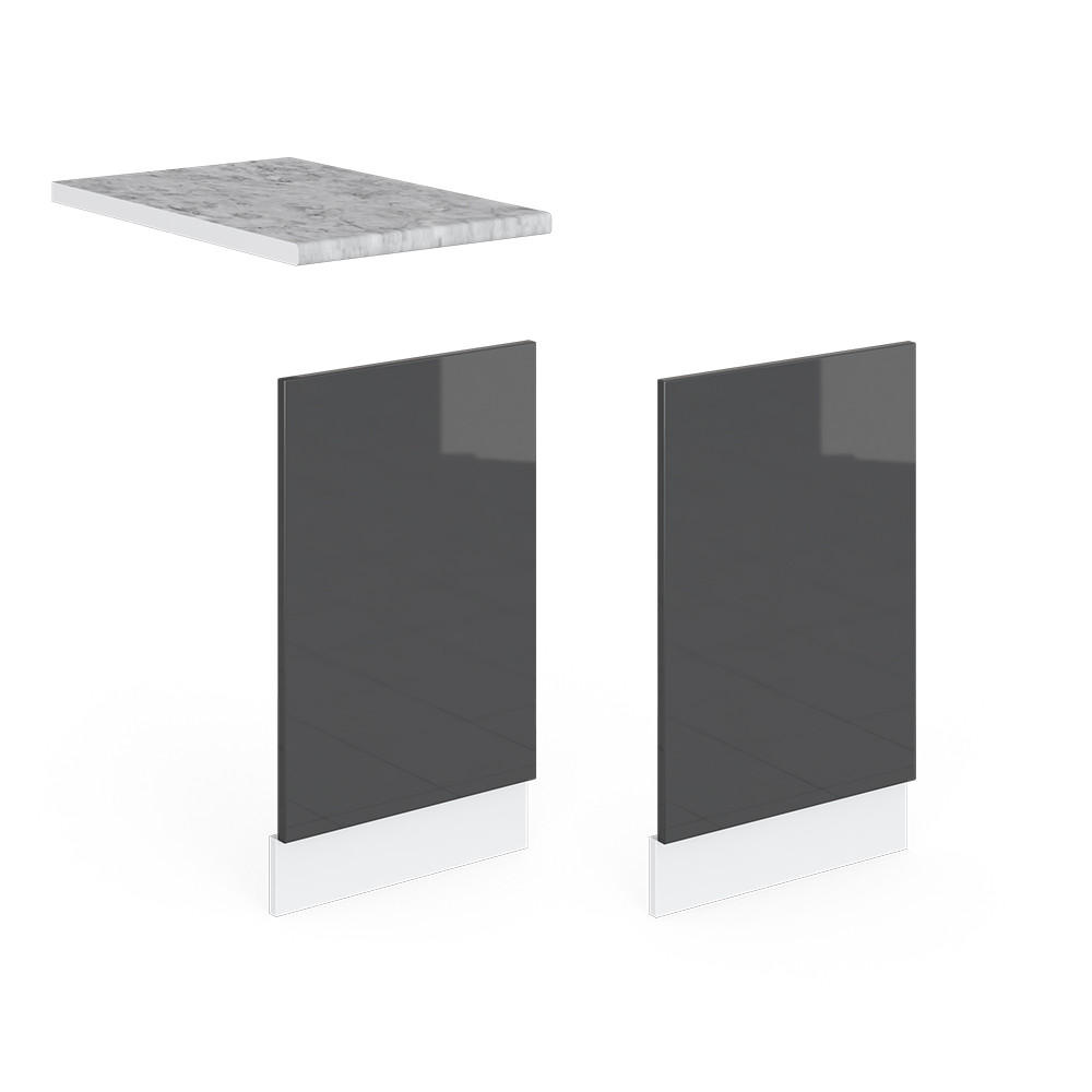 FRONTBLENDE R-Line Anthrazit 45 cm, AP Marmor - Anthrazit/Weiß, Holzwerkstoff (45/57.2/1.6cm) - Vicco
