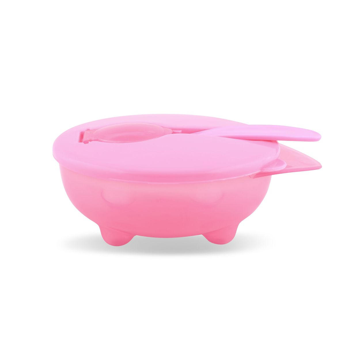 KINDERSCHÜSSEL-SET 1023058 rosa Deckel, Griff, rutschfest, 250 ml, ab 6 Monaten, leicht zu reinigen - Rosa, Kunststoff (15/5/15cm) - Lorelli