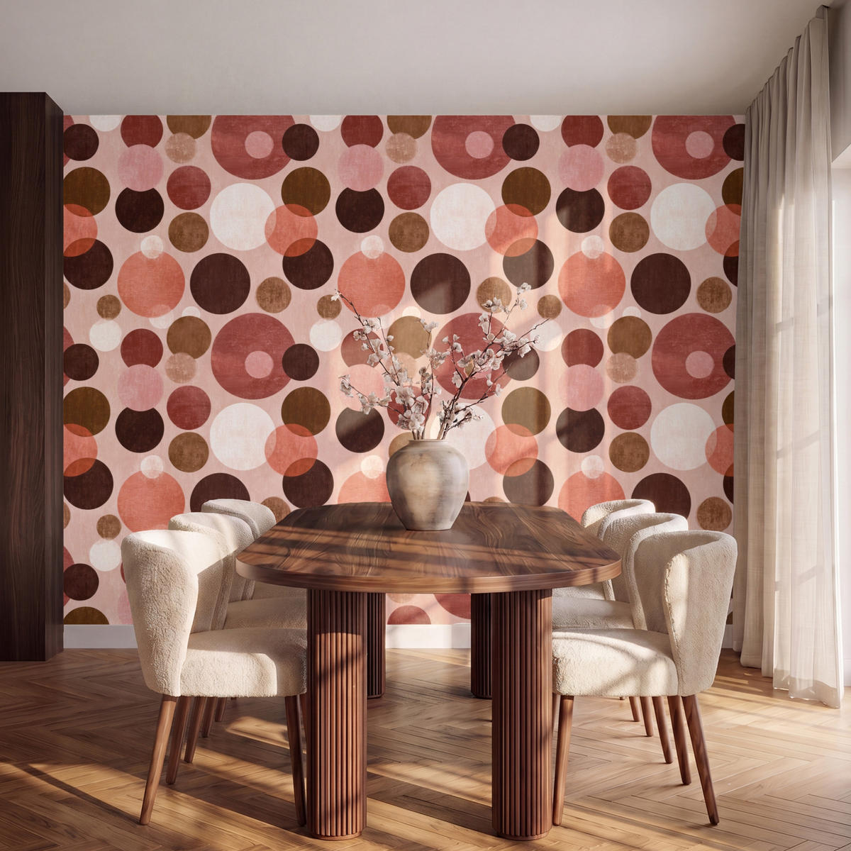 TAPETE - Kreise - Modern - Farbenfroh - 280x200 cm - Multicolor, Papier (280/200cm) - OnlyWow
