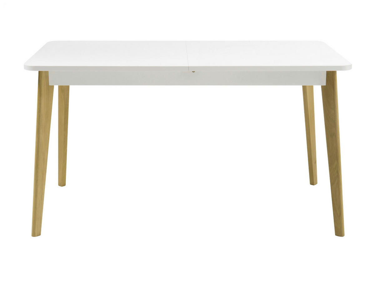 ESSTISCH weiß matt, Eiche, skandinavisch, Küchentisch ausziehbar 140 - 180 cm, - Eichefarben/Weiß, Holzwerkstoff (140/80/75cm) - Furn.Design