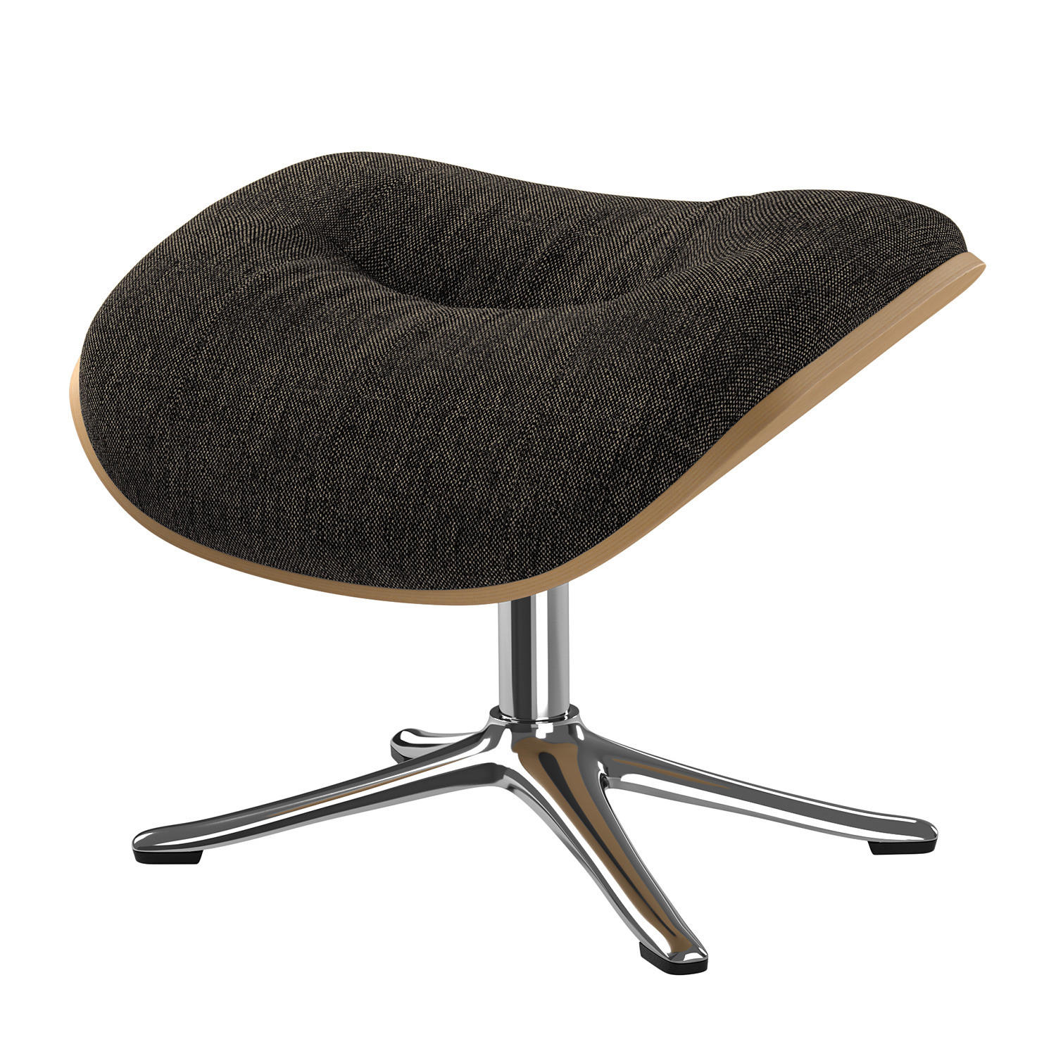 POLSTERHOCKER - Chromfarben/Schwarz, Textil/Metall (44/39/42cm) - home24