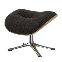 POLSTERHOCKER - Chromfarben/Schwarz, Textil/Metall (44/39/42cm) - home24