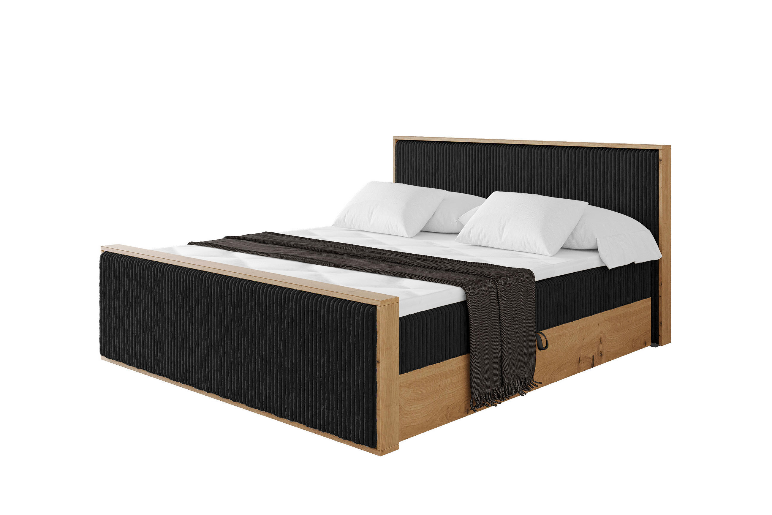 BOXBETT LOLLI9 -Z 140x200 - H4 Schwarz - Schwarz, Holzwerkstoff (140/200cm) - ALTDECOR