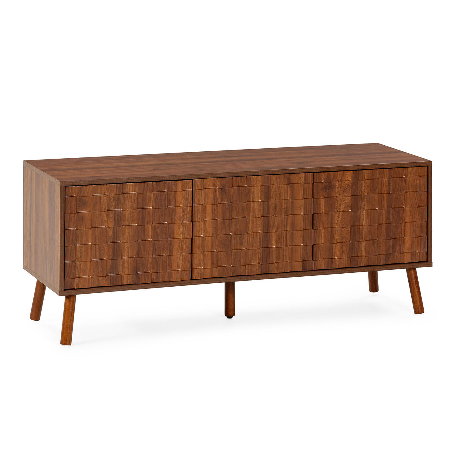 COMODĂ TV Canada cu 3 uși, aspect de nuc comun - culoare nucă, compozit lemnos (130/51/40cm) - VS Venta-stock