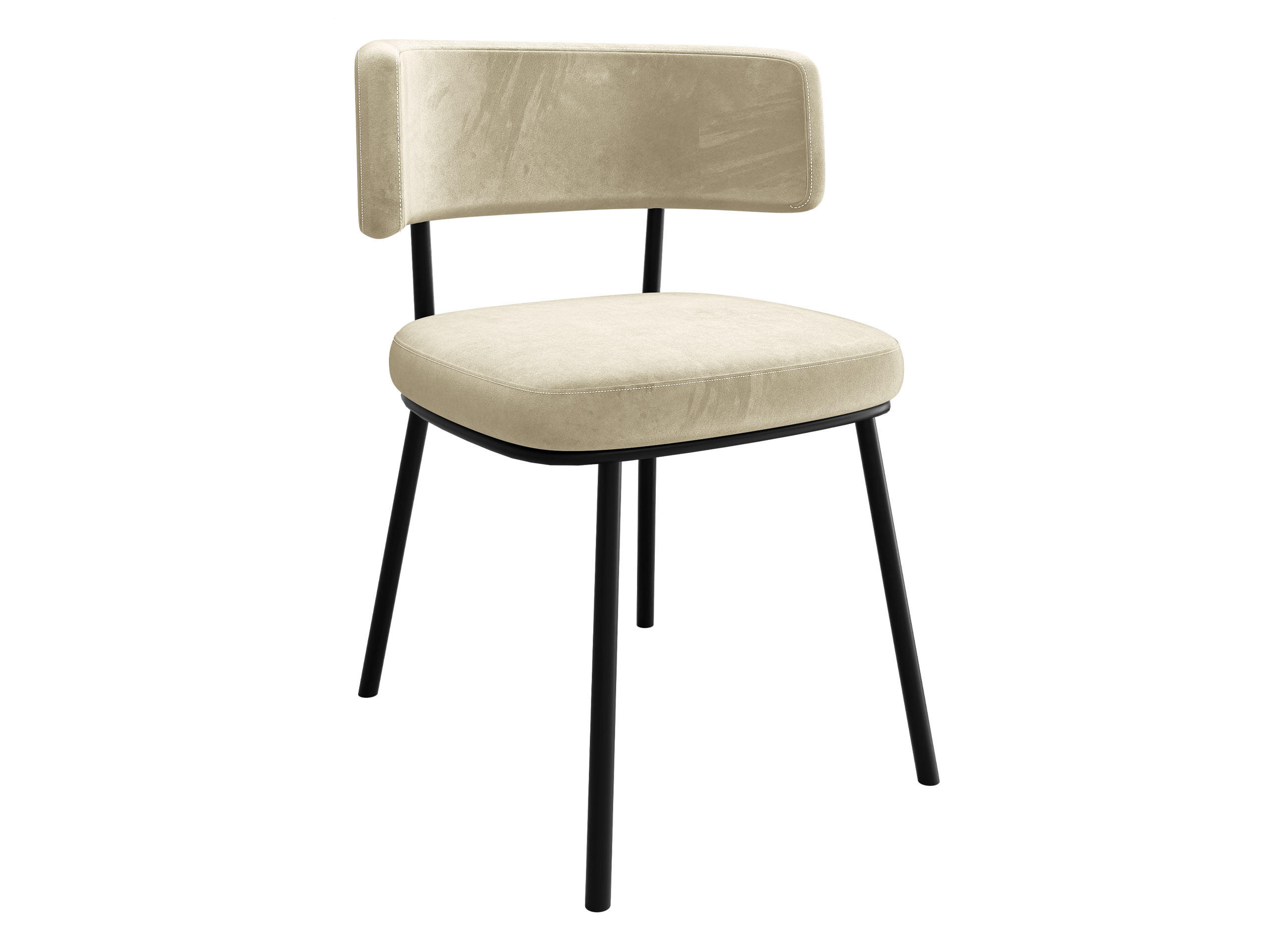 POLSTERSTUHL Iga - Schwarz/Naturfarben, Textil/Metall (58/75/57cm) - MIRJAN24