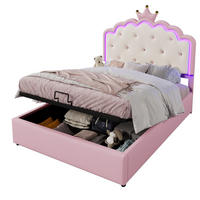 POLSTERBETT 140/200 cm rosa aus PU mit LED und Stauraum - Rosa, Kunststoff (140/200cm) - OKWISH