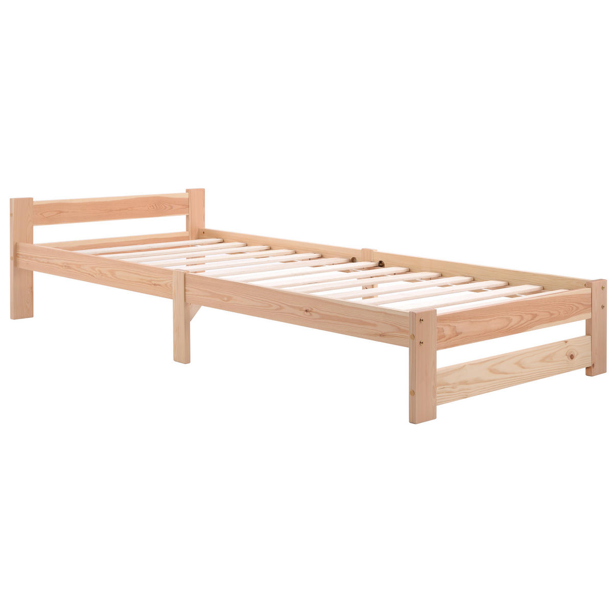 MASSIVHOLZBETT 90/200 cm aus Kiefer mit stabiler Konstruktion und Komforthöhe, Natur - Naturfarben, Holz (90/200cm) - Redom
