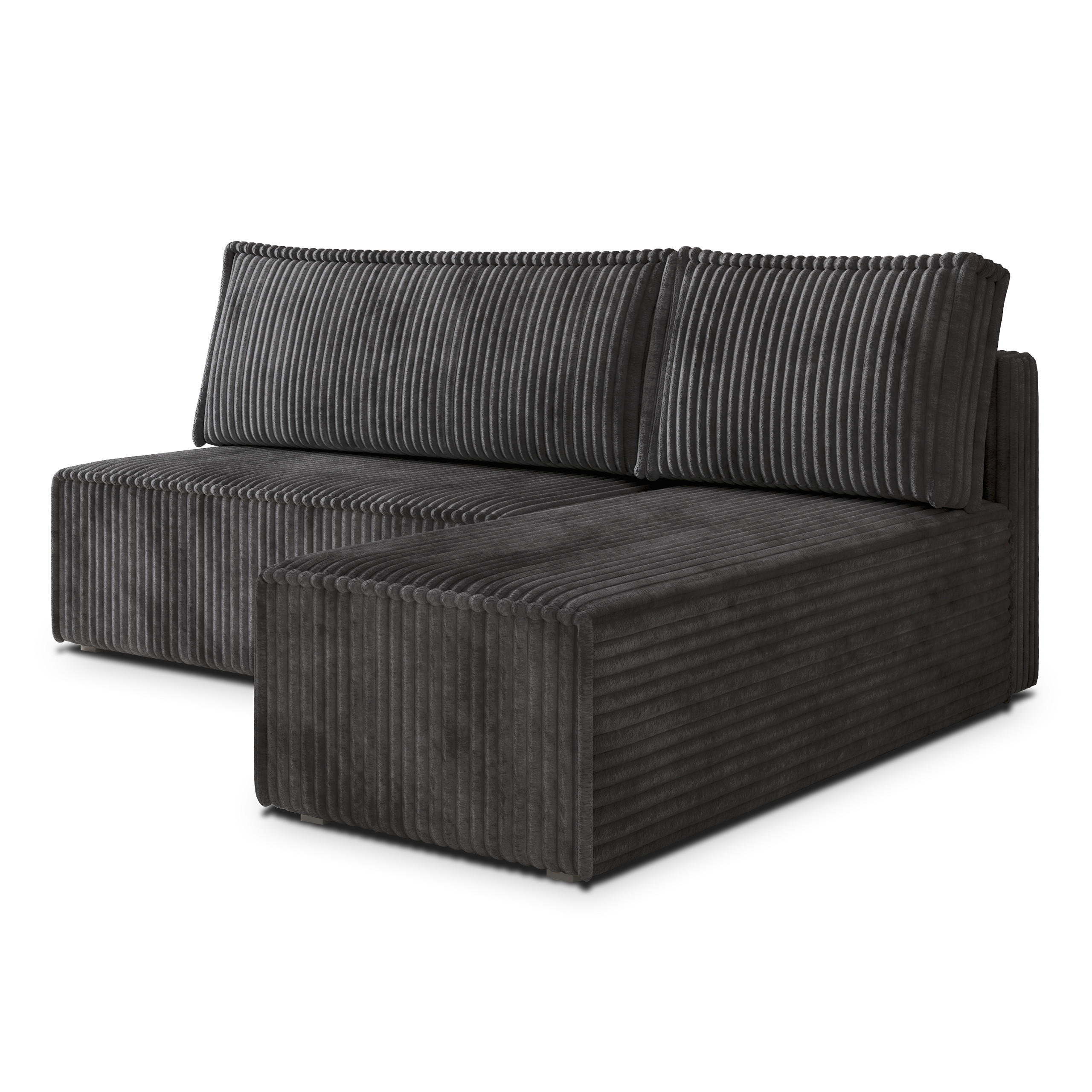 ROHOVÁ SEDAČKA BRISO grafitová - šedá/grafitová, dřevo/textil (200/140cm) - MASSENO