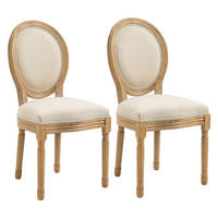ESSZIMMERSTÜHLE, Schaumstoff Creme+Natur - Creme, Kunststoff (56/96/49cm) - HOMCOM