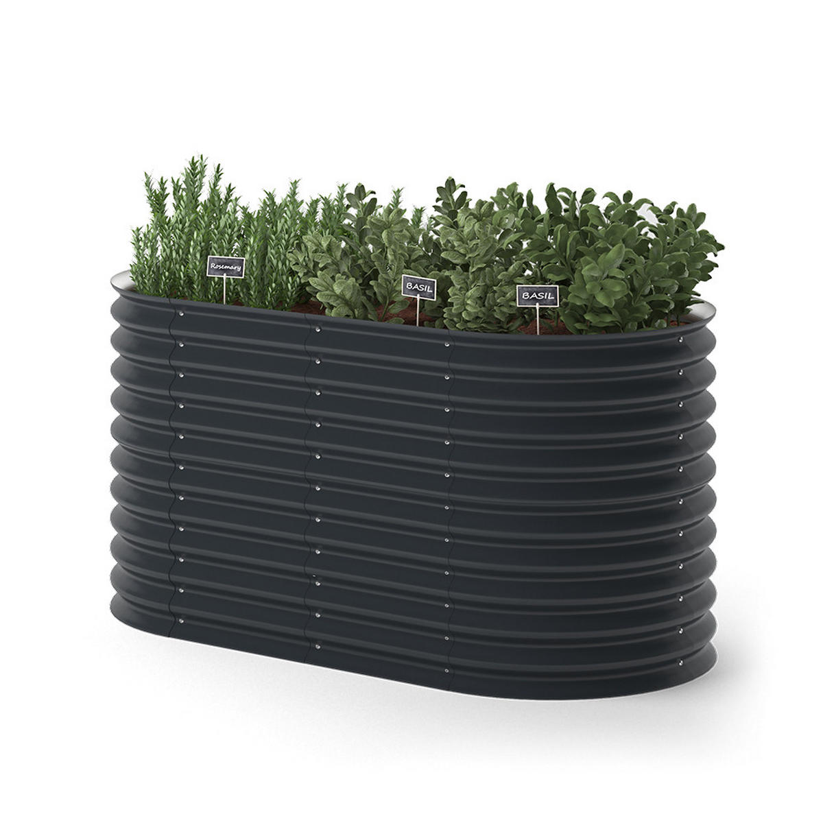 HOCHBEET Anthrazit 160 x 82 cm - Anthrazit, Metall (160/80/82cm) - OK-Living