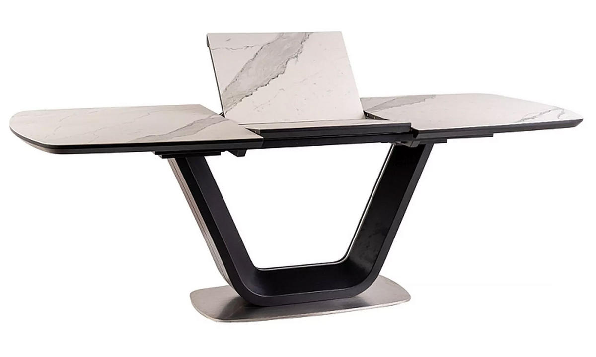 ESSTISCH Accra X / X 160-220 / 90 / 76cm - Weiß, Holz/Keramik (90/220/76cm) - Feldmann-Wohnen