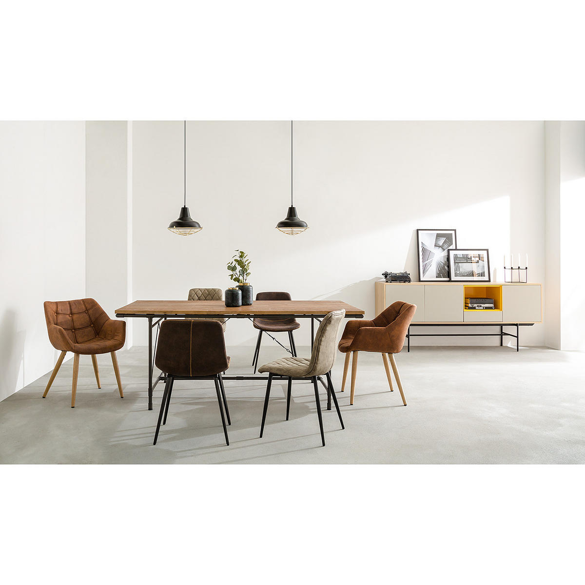 POLSTERSTUHL - Schwarz/Cappuccino, Textil/Metall (45/85/51cm) - home24