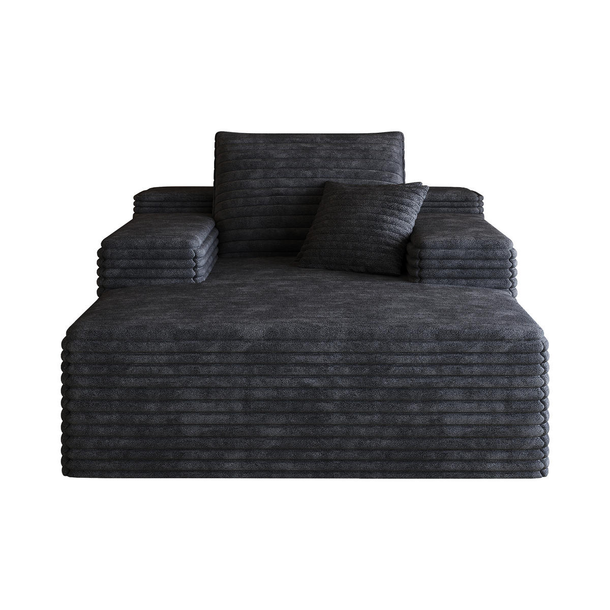 SCHLAFSOFA DE-34763 mit tiefer Sitzfläche Schwarz - Schwarz, Textil (159/60/115cm) - ComfortXL
