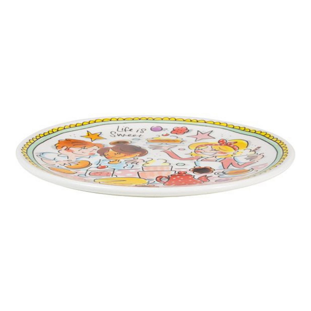 KUCHENTELLER Minze Rand in Bunt - 18cm - Multicolor, Keramik (18/18/2cm) - Blond Amsterdam