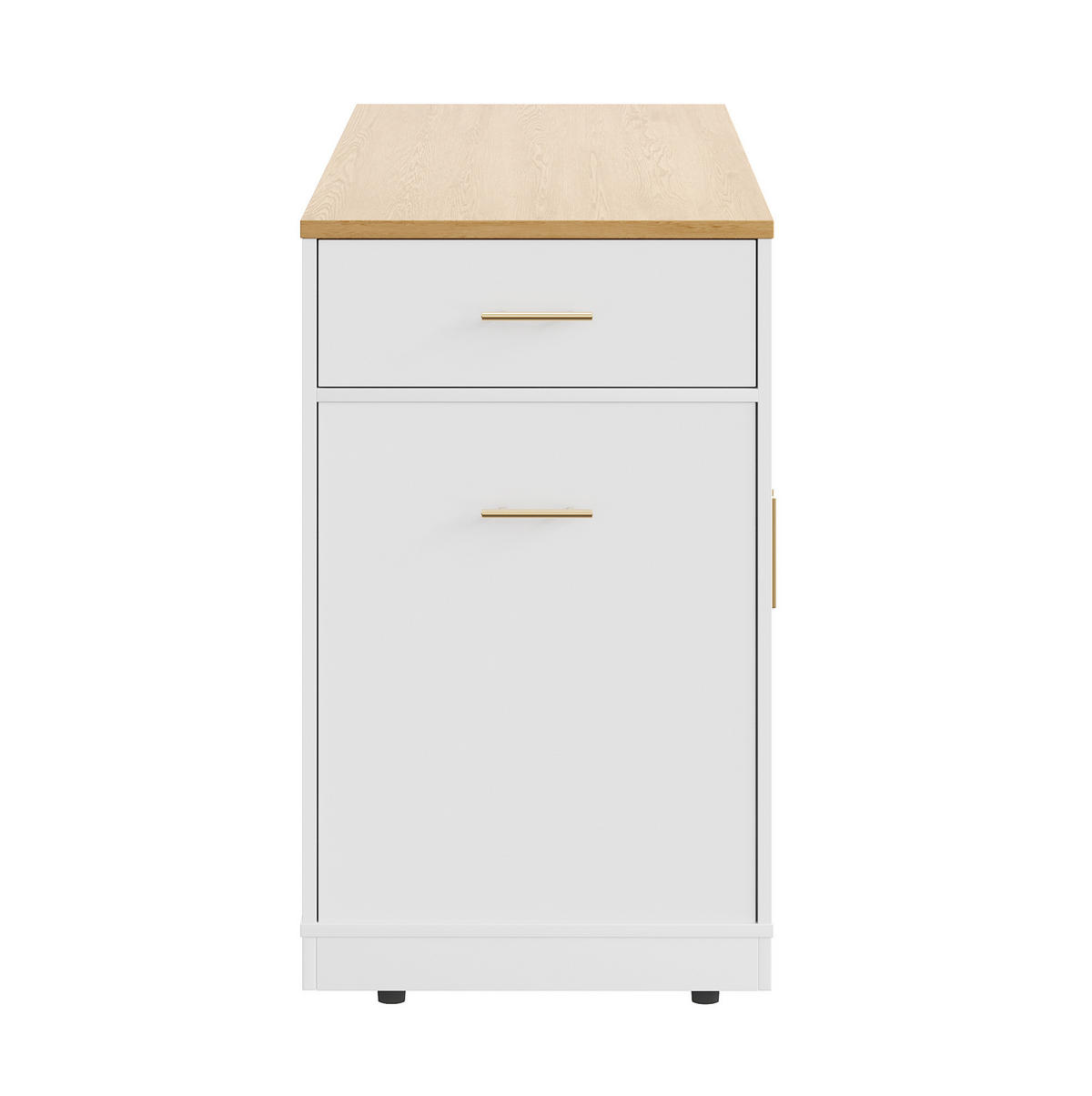 KÜCHENINSEL 120/50/92 cm weiß aus MDF mit Rollen - Weiß, Holzwerkstoff (120/92/50cm) - OKWISH