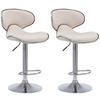 BARHOCKER 2er Set Stoff creme - Chromfarben/Creme, Textil/Metall (46/88/49cm) - CLP