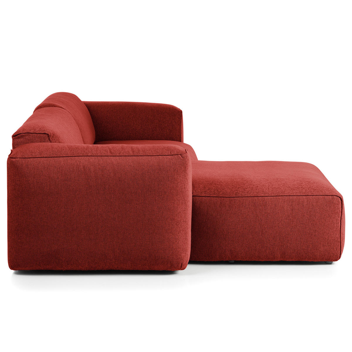 1,5-SITZER ECKSOFA mit Longchair - Rot/Schwarz, Kunststoff/Textil (260/173cm) - home24