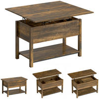 COUCHTISCH DE-15833 2 klappbare Platten Rostbraun - Braun, Holzwerkstoff (100/90/63.5cm) - ComfortXL