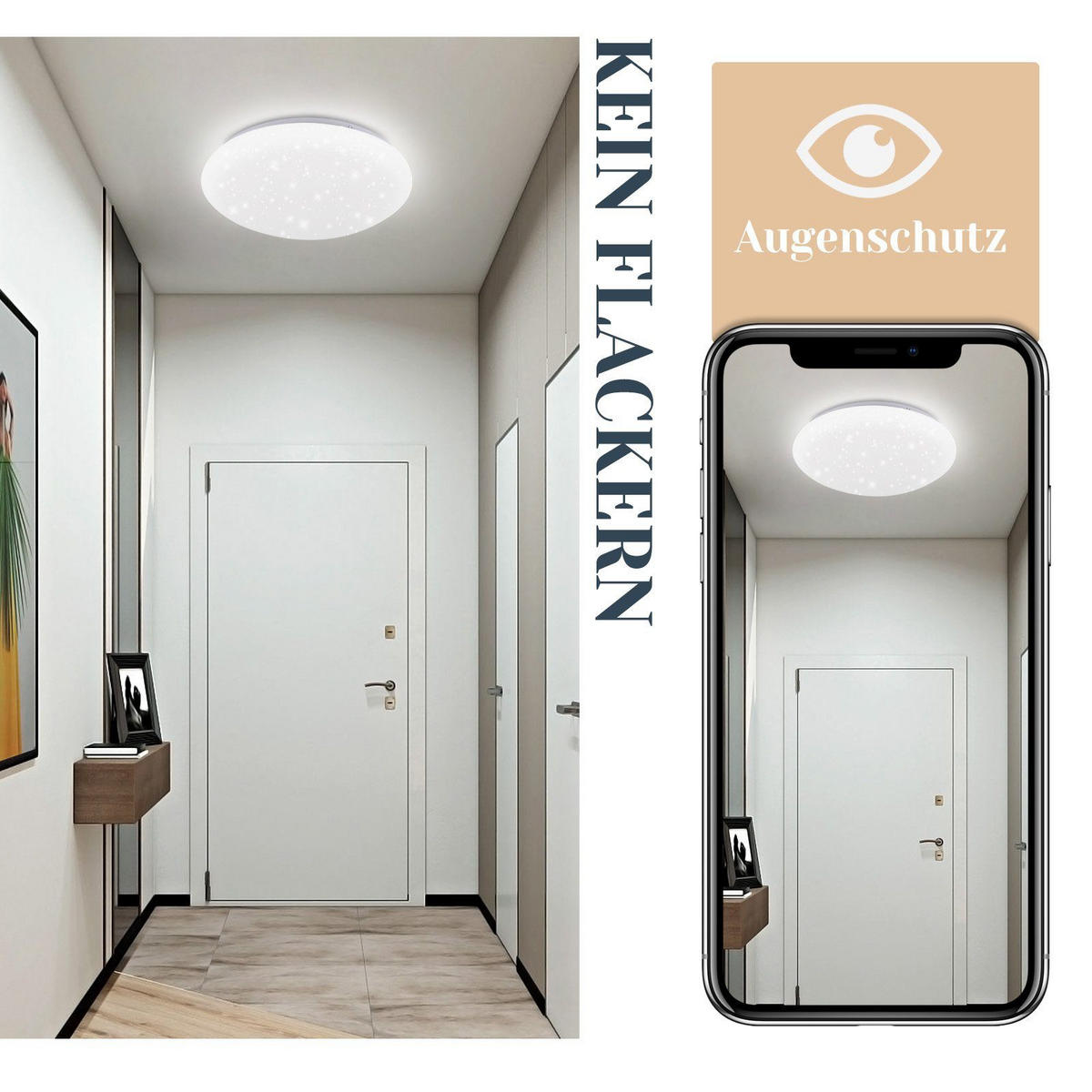 LED-DECKENLEUCHTE Iris 25.2/25.2/6.2 cm - Weiß, Kunststoff (25.2/25.2/6.2cm) - Nettlife