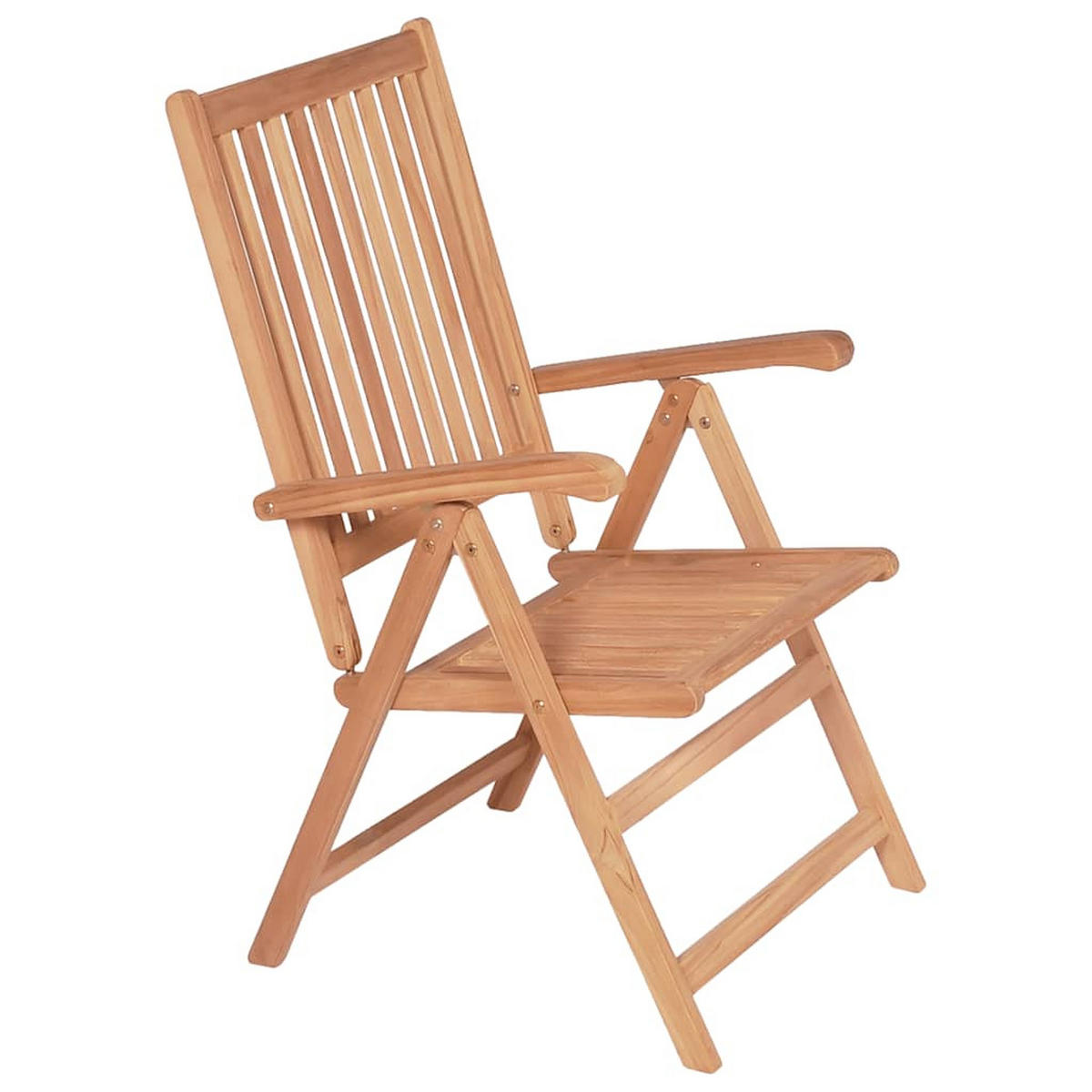 GARTENSTÜHLE Verstellbare 2er Set Massivholz Teak - Braun, Holz (57/100/71.5cm) - vidaXL