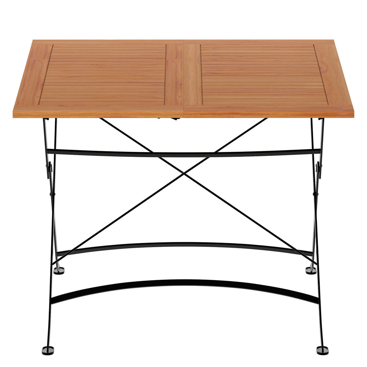 GARTENESSGRUPPE - Akazie massiv / Stahl - Akazie / Schwarz - 7-teilig - Schwarz/Akaziefarben, Holz/Metall - home24