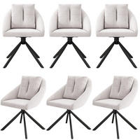 ESSZIMMERSTUHL 6 Stück Drehbar Samt Beige Grau, Ergonomisch - Beige, Textil (65/79/59cm) - FLIEKS
