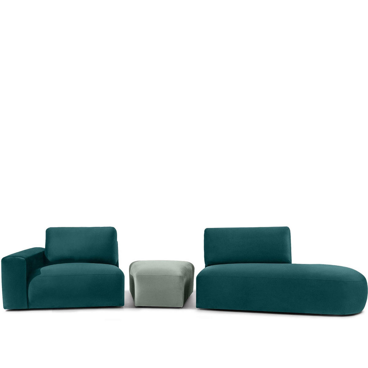 4-SITZER ECKSOFA ZUCCO Velour rechts, Mint - Mintgrün, Textil (350/84/105cm) - KONSIMO®