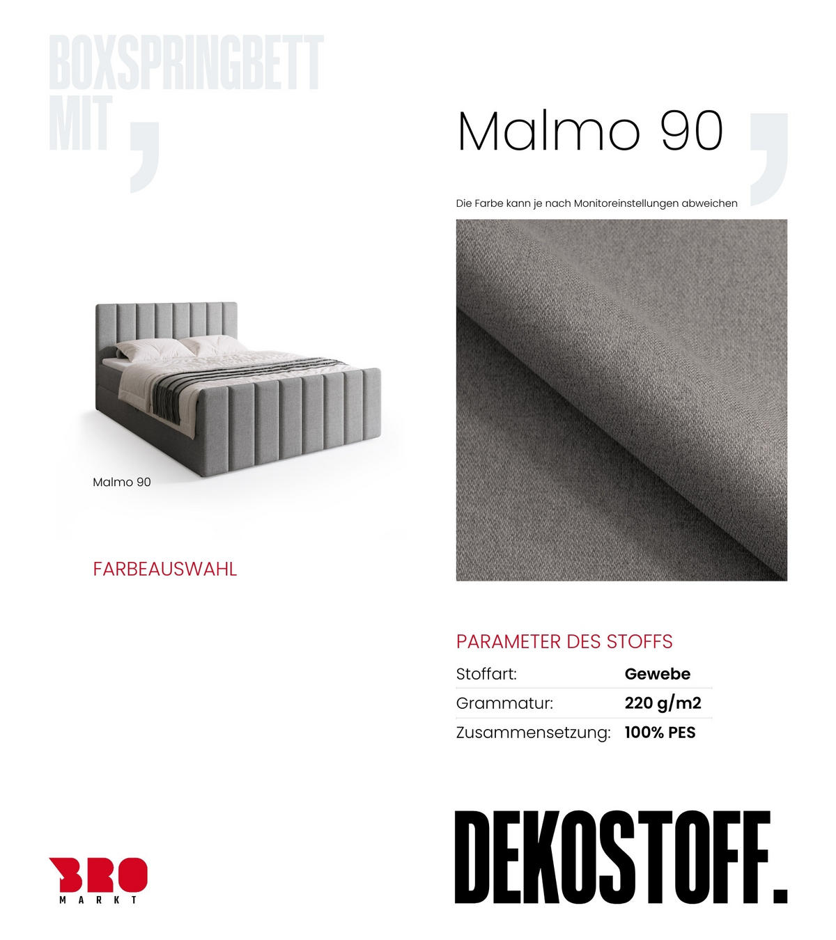 BOXSPRINGBETT Denver DUO mit Topper 140x200 Grau - Hellgrau, Textil (140/200cm) - Bromarkt