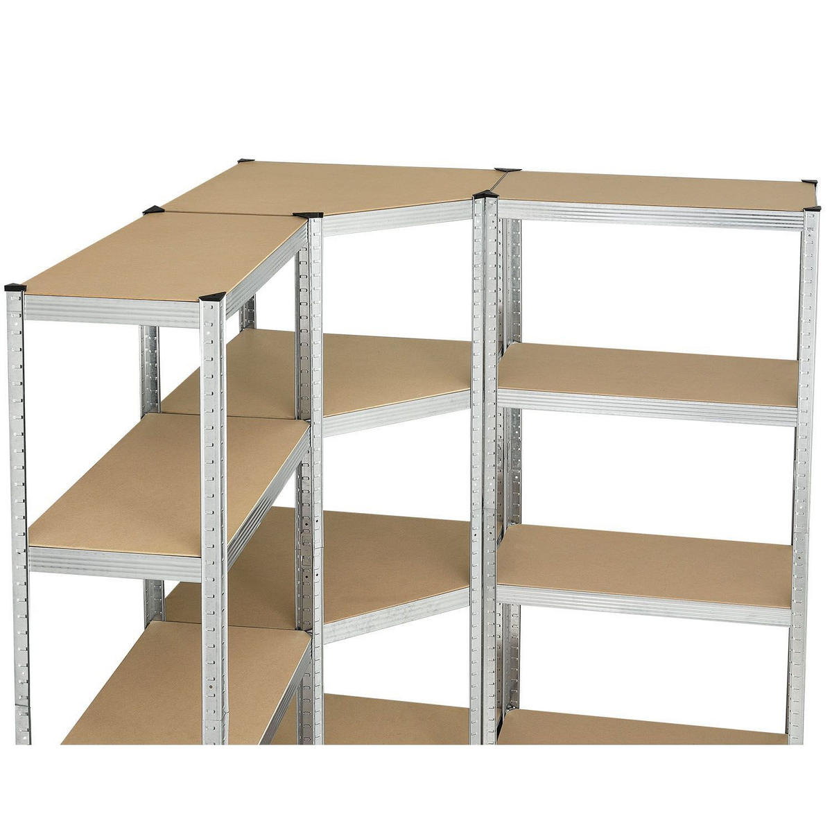 REGALSYSTEM Easy silber insgesamt 12 Böden (3er-Set) - Silberfarben, Metall (155/160/155cm) - Juskys