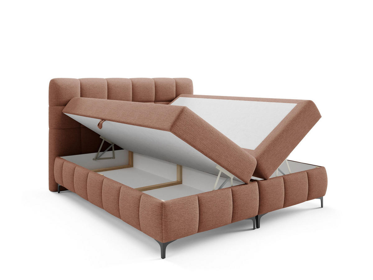 BOXBETT mit Stauraum und Topper 180x200 cm Orange - Orange, Textil (180/200cm) - Home Collective