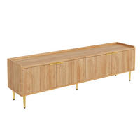 LOWBOARD DE-40240 mit 3D-Türstruktur und goldenen Details Natur - Naturfarben, Holzwerkstoff (170/47.5/35cm) - ComfortXL
