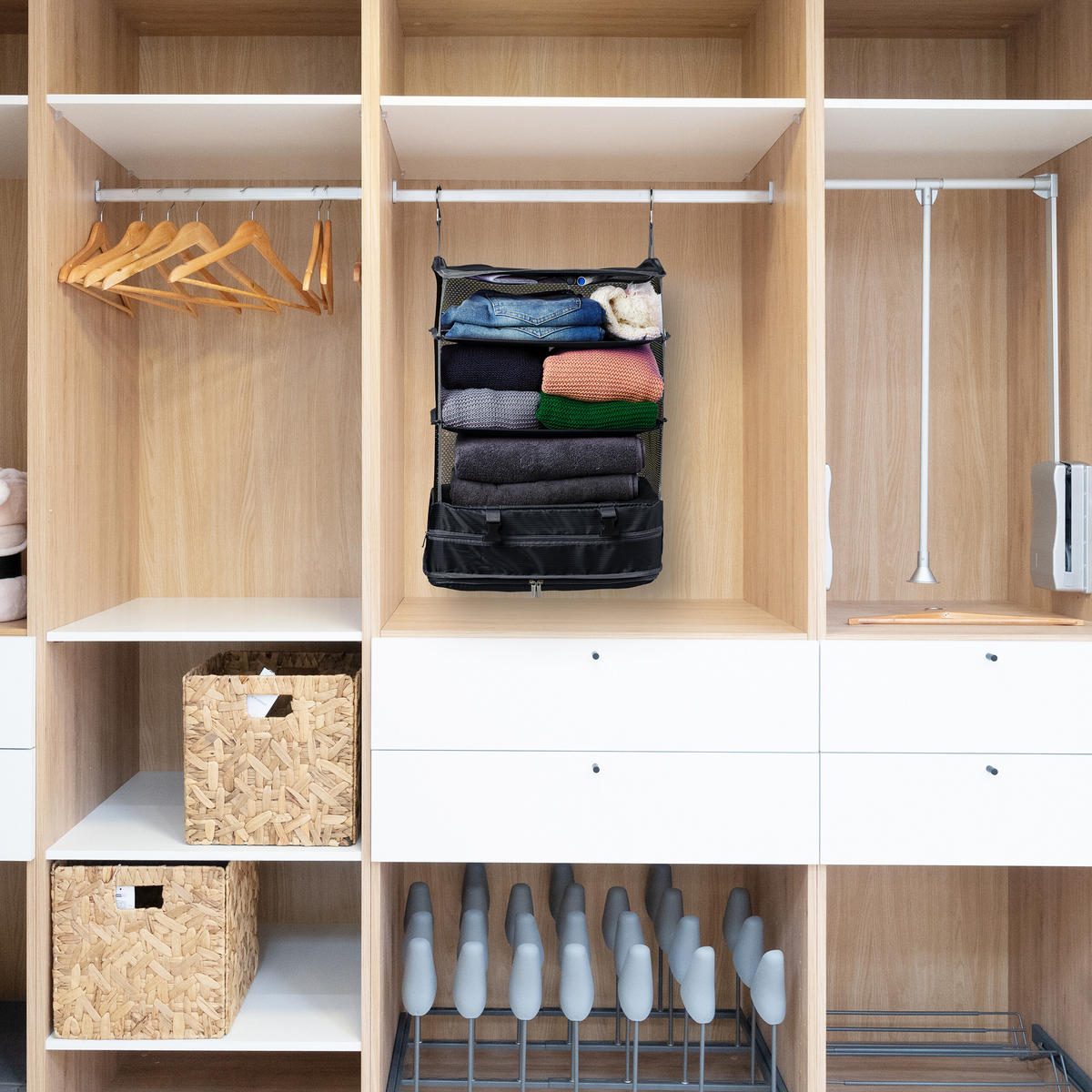 GEPÄCK-ORGANIZER - Schwarz, Textil/Metall (44/55/30cm) - Relaxdays