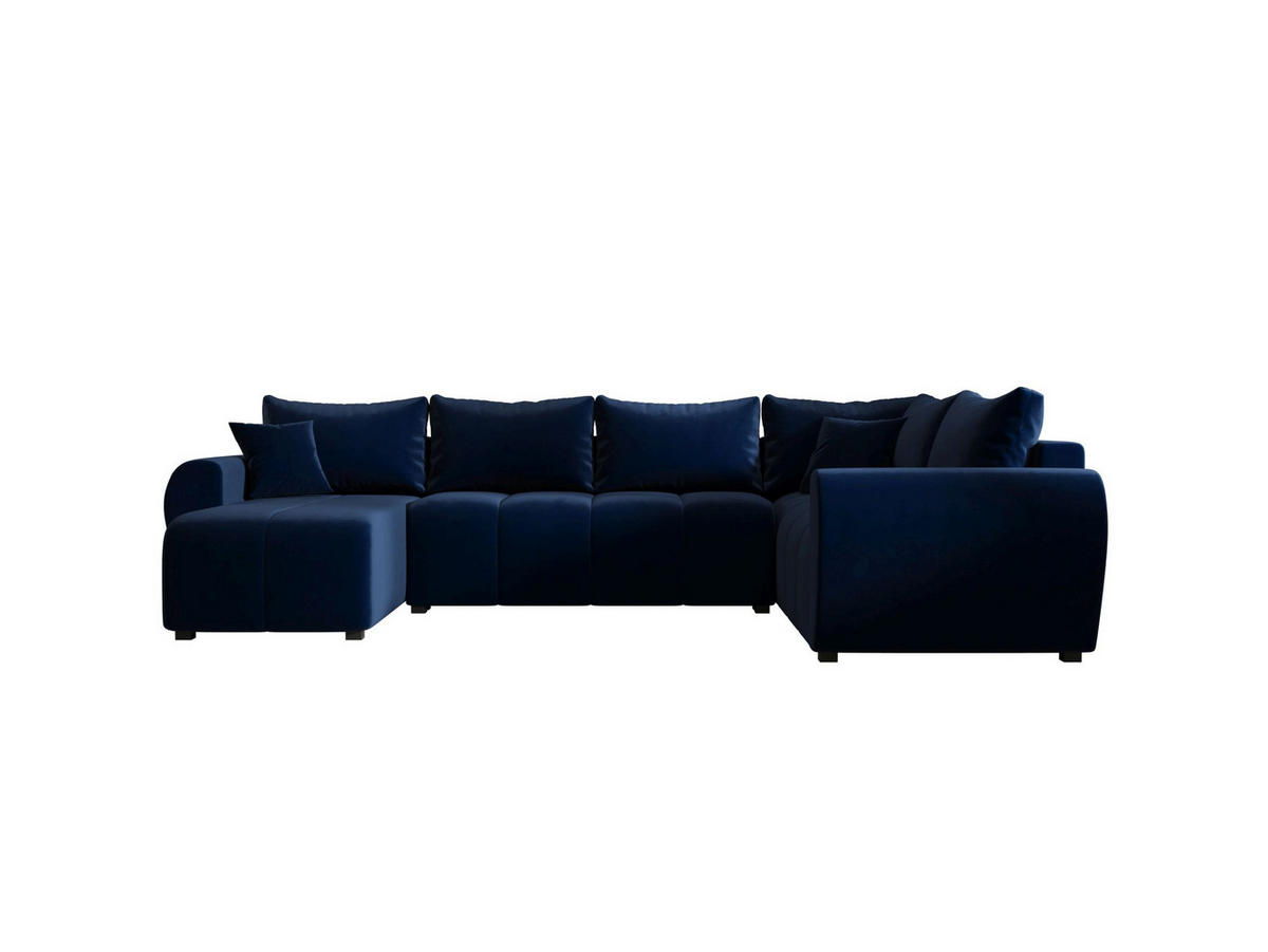 WOHNLANDSCHAFT MOLISA U PLUS Itaka 11 Rechts mit Schlaffunktion - Dunkelblau, Textil (303/82/208cm) - Bedante